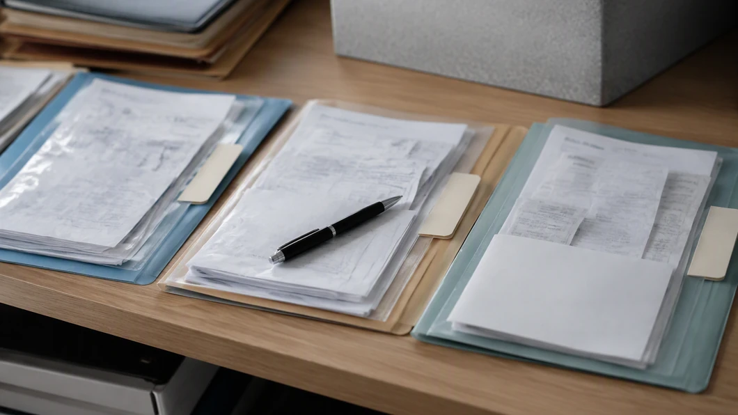 Pochettes et pièces justificatives triées pour relier les points contestés aux documents